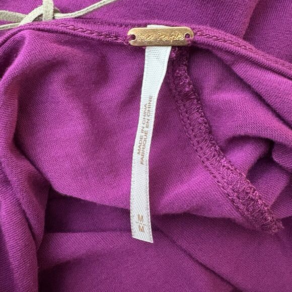 Free People Open Back Suede Tie Neck Purple Tank Top Size Medium Womens - Picture 5 of 7